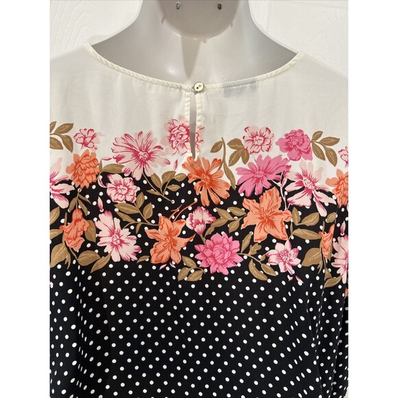 Talbots Floral & Polka Dot Chiffon Career Wear Blouse Tunic Top Plus Size 2X - Picture 9 of 11